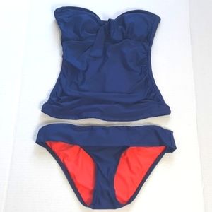 Splendid Two-piece Swimwear, Tankini Size S, Colors Blue & Coral